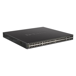 D-Link DGS-2000-52MP Spravovaný prepínač PoE, 48x GbE PoE+, 4x RJ45/SFP, PoE 370W