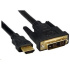 PREMIUMCORD HDMI - DVI-D 2m kábel (M/M, pozlátené kontakty, tienený)