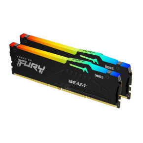 KINGSTON DIMM DDR5 64GB (Kit of 2) 6000MT/s CL30 Non-ECC FURY Beast RGB EXPO, Černá