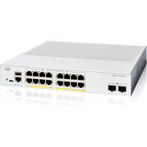 Cisco Catalyst switch C1300-16P-2G (16xGbE,2xSFP,16xPoE+,120W,fanless)