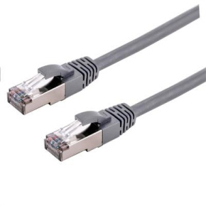 C-TECH kabel patchcord Cat6a, S/FTP, šedý, 15m