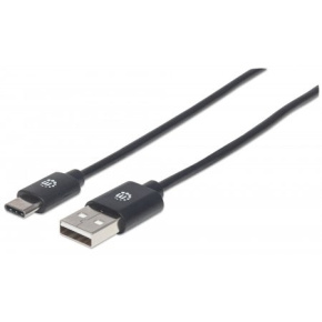 MANHATTAN kábel Hi-Speed USB-C, C Male / A Male, 2 m, čierny