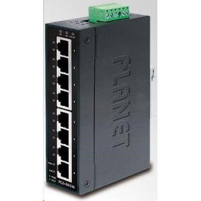 Planet switch IGS-801M, 8X 1000BASE-T, DIN, IP30, -10 AŽ 60°C, ESD+EFT DO 6KV, WEB/SNMP, VLAN, STP