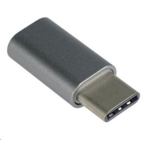 Adaptér PREMIUMCORD USB 3.1 C/male - USB 2.0 Micro-B/ženské, sivá metalíza