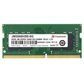 SODIMM DDR4 8GB 2666MHz TRANSCEND 1Rx8 1Gx8 CL19 1.2V