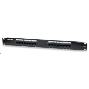 Patch panel Intellinet, 19", Cat5e, 16 portov, UTP, 1U, čierny