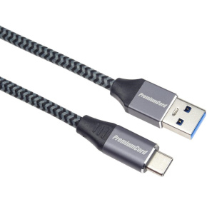 PREMIUMCORD USB-C na USB 3.0 A (USB 3.1 generácia 1, 3A, 5Gbit/s) 0,5 m opletenie