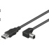 Kábel USB PREMIUMCORD 2.0 Kábel A-B 3 m - ohnutý konektor B 90°