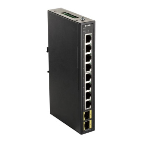 D-Link DIS-100G-10S Priemyselný gigabitový switch bez správy, 8x GbE, 2x SFP, DIN