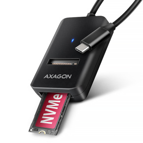 AXAGON ADM2-CM USB-C 10Gbps - M.2 NVMe & SATA SSD adaptér, kábel USB-C 10cm