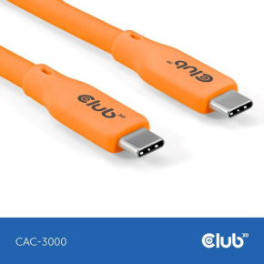 Club3D Kabel USB-C 4.0, 20Gbps, 4K60Hz, PD 240W, 2m, oranžová