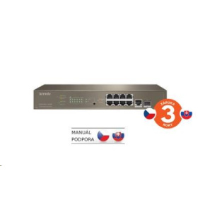 Tenda TEG5310P-8-150W - L3 riadený gigabitový PoE AT switch, 8x PoE AF/AT 10/100/1000Mbps, 1xSFP 1Gbps